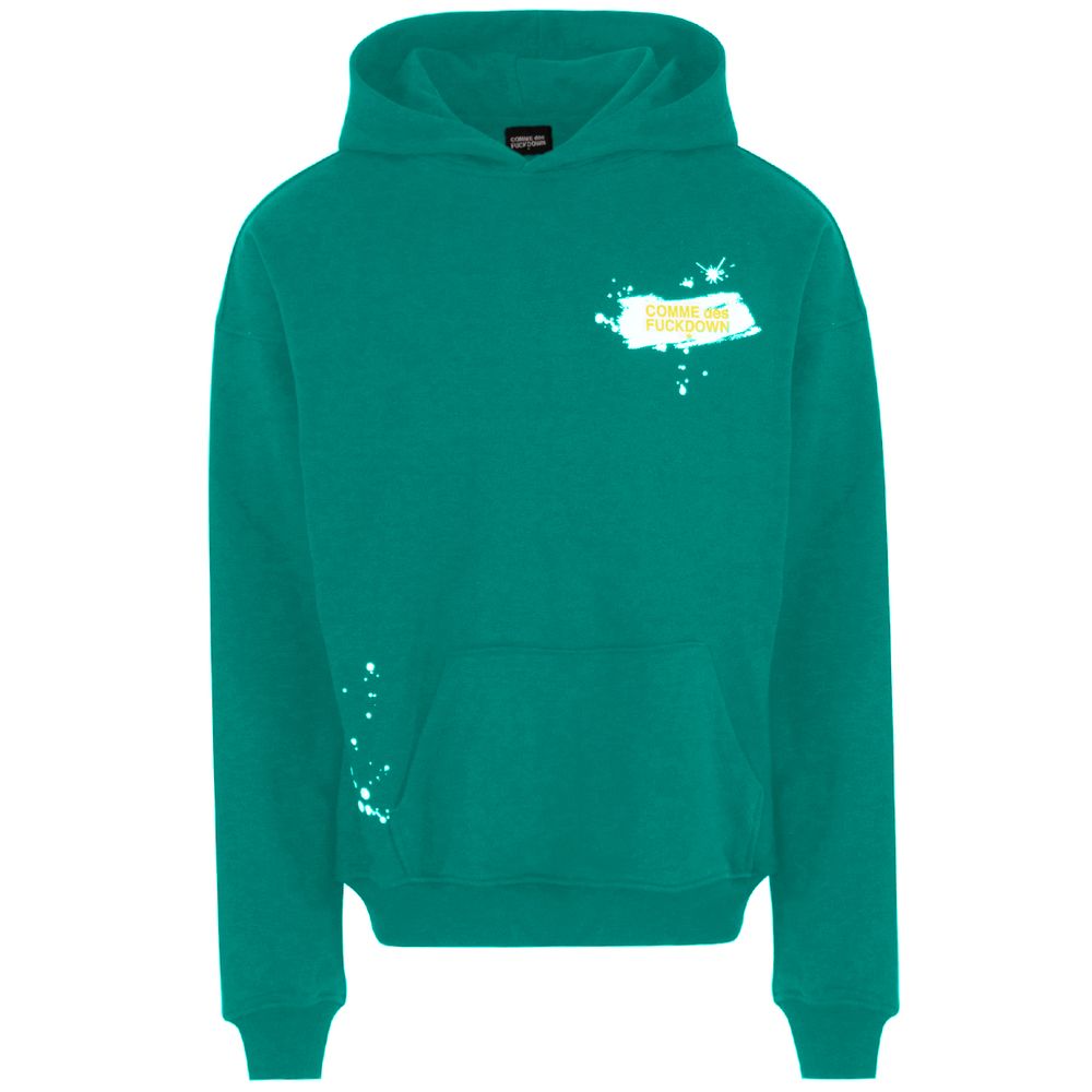 Comme Des Fuckdown Green Cotton Men Hoodie